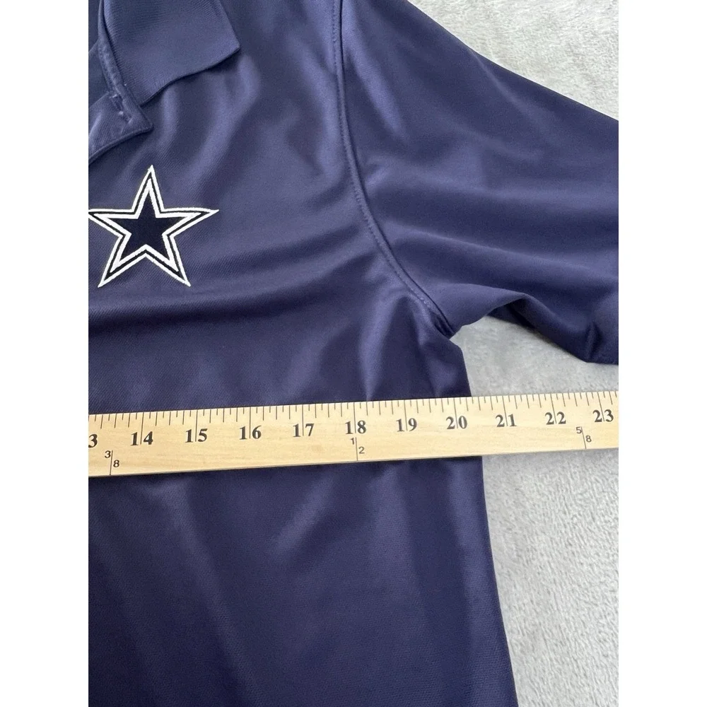 Dallas Cowboys Mens Shirt Large Navy Blue NFL Team Logo Performance Golf Polo